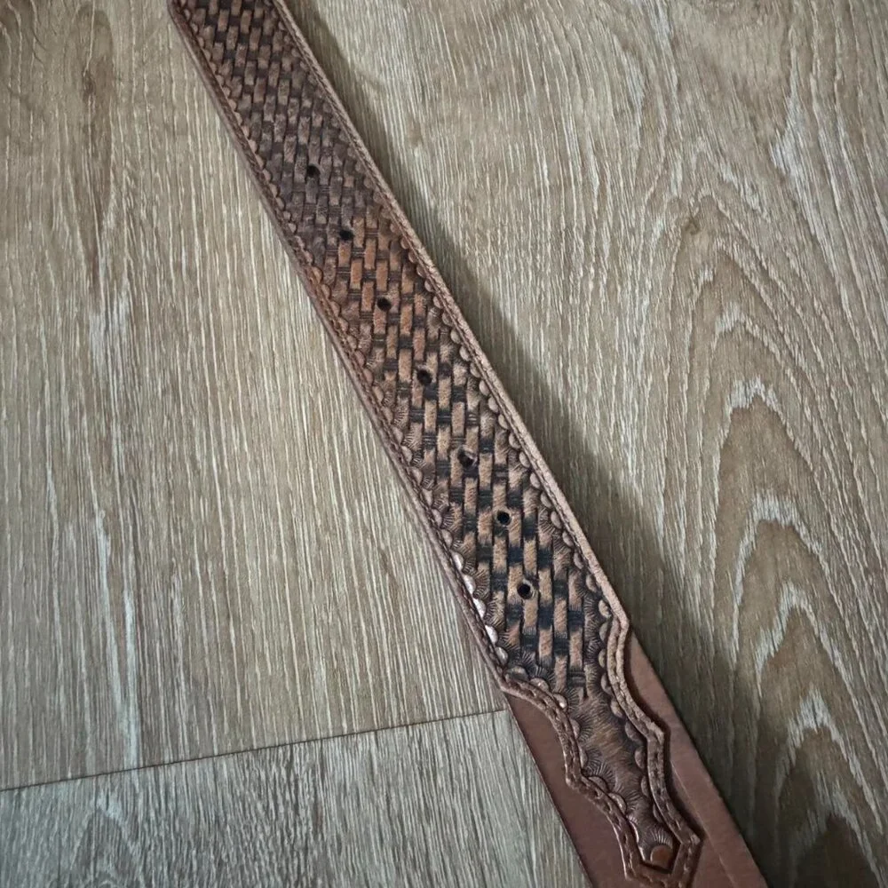 Cody James Brown‎ Genuine Leather Snake Big buckle Western Men’s Belt size 34